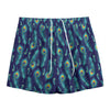 Peacock Feather Pattern Print Mesh Shorts