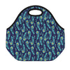 Peacock Feather Pattern Print Neoprene Lunch Bag