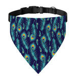 Peacock Feather Pattern Print Over The Collar Dog Bandana