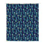 Peacock Feather Pattern Print Polyester Shower Curtain
