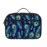 Peacock Feather Pattern Print Portable Lunch Bag
