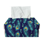 Peacock Feather Pattern Print Rectangle Tissue Box Cover
