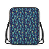 Peacock Feather Pattern Print Rectangular Crossbody Bag