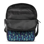 Peacock Feather Pattern Print Rectangular Crossbody Bag