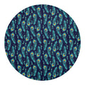 Peacock Feather Pattern Print Round Blanket