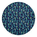 Peacock Feather Pattern Print Round Blanket