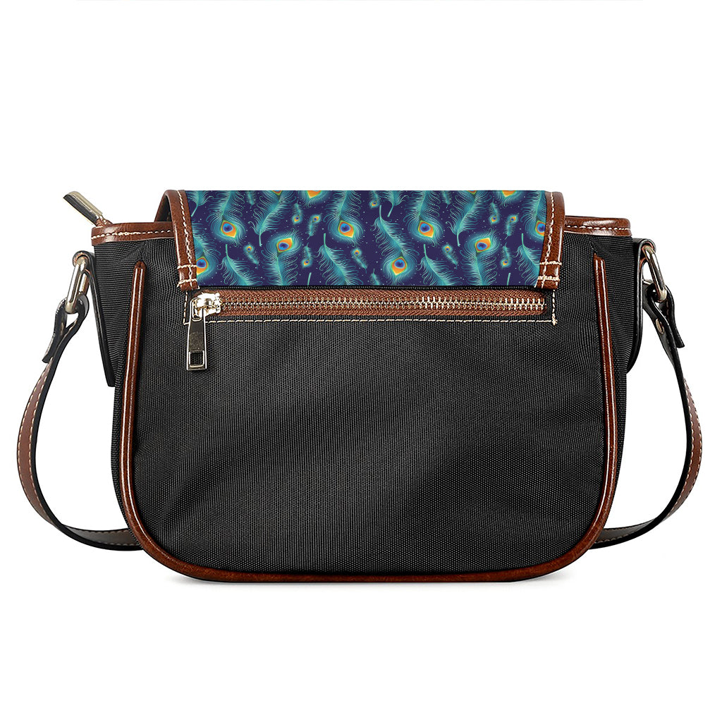 Peacock Feather Pattern Print Saddle Bag