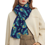 Peacock Feather Pattern Print Scarf