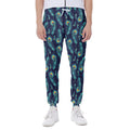 Peacock Feather Pattern Print Joggers