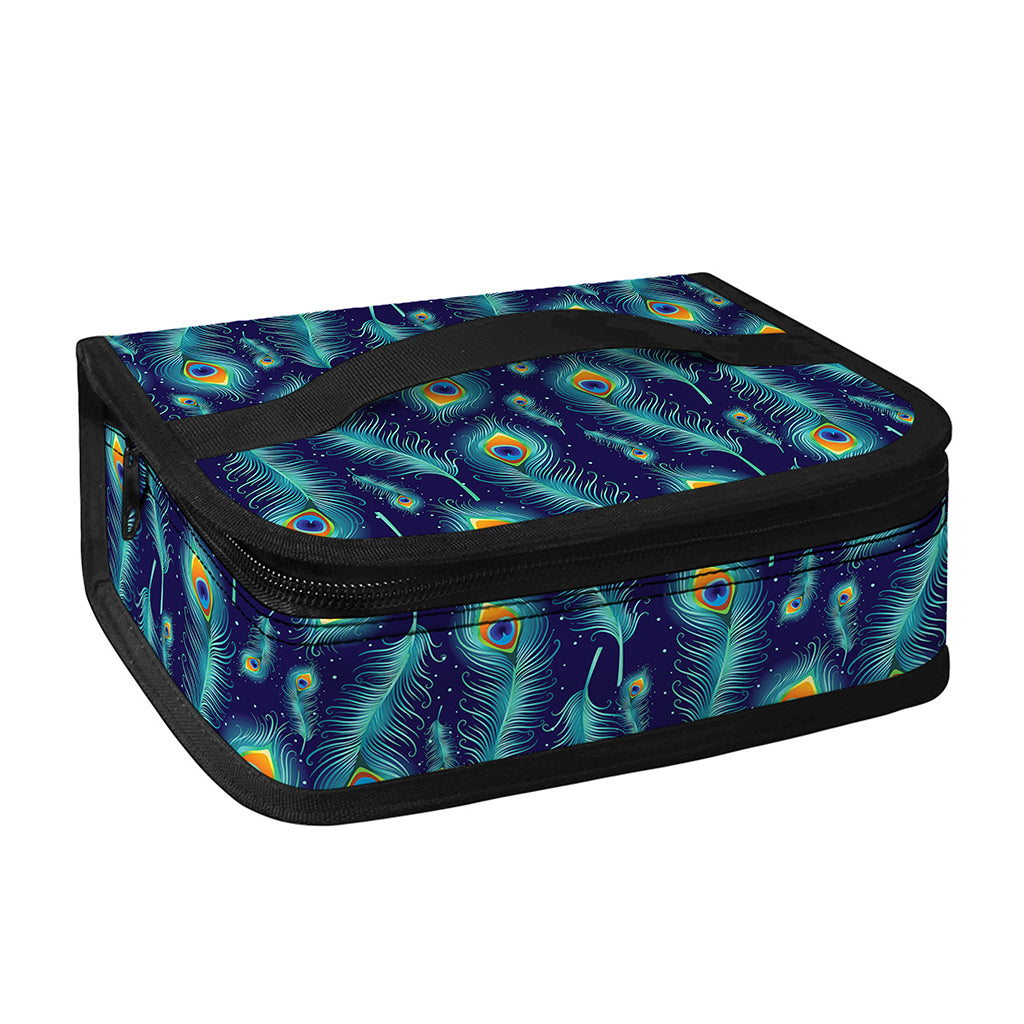 Peacock Feather Pattern Print Small Lunch Bag