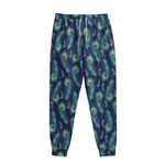 Peacock Feather Pattern Print Sweatpants