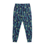Peacock Feather Pattern Print Sweatpants