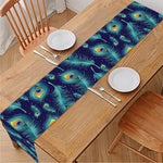 Peacock Feather Pattern Print Table Runner