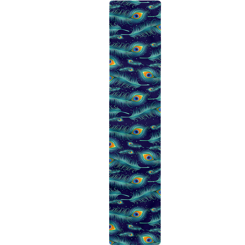 Peacock Feather Pattern Print Table Runner