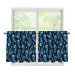 Peacock Feather Pattern Print Tier Curtains