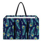 Peacock Feather Pattern Print Utility Tote Bag