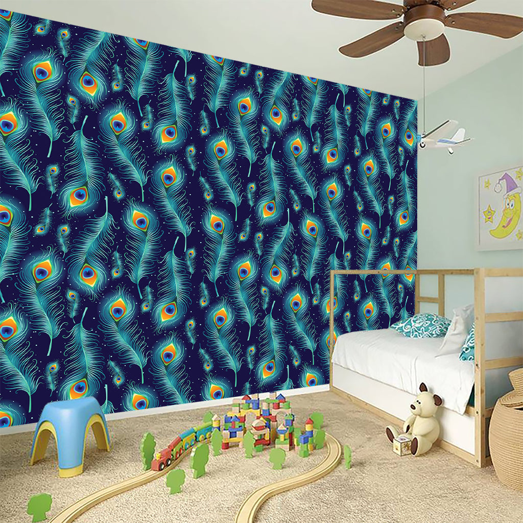 Peacock Feather Pattern Print Wall Sticker