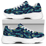 Peacock Feather Pattern Print White Chunky Shoes