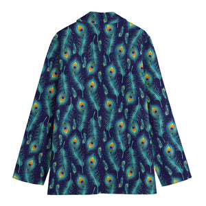 Peacock Feather Pattern Print Women's Blazer