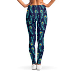 Peacock Feather Pattern Print Women's Leggings