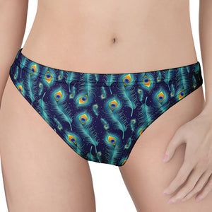 Peacock Feather Pattern Print Women's Thong