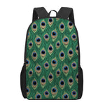 Peacock Tail Pattern Print 17 Inch Backpack