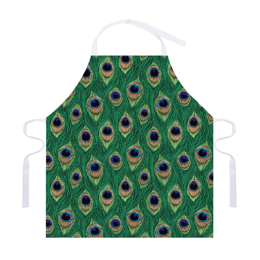 Peacock Tail Pattern Print Adjustable Apron