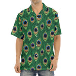Peacock Tail Pattern Print Aloha Shirt