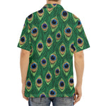 Peacock Tail Pattern Print Aloha Shirt