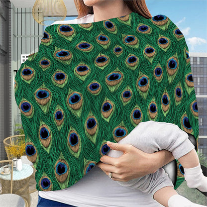 Peacock Tail Pattern Print Baby Seat Cover