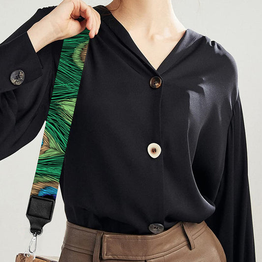 Peacock Tail Pattern Print Bag Strap