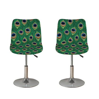 Peacock Tail Pattern Print Bar Stool Covers