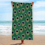 Peacock Tail Pattern Print Beach Towel