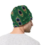 Peacock Tail Pattern Print Beanie