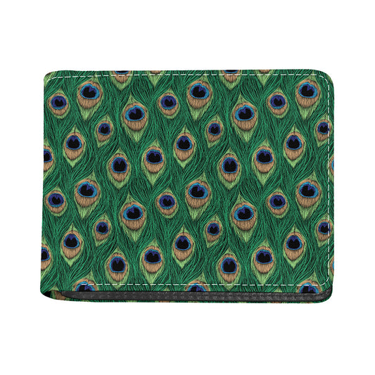 Peacock Tail Pattern Print Bifold Wallet