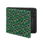 Peacock Tail Pattern Print Bifold Wallet