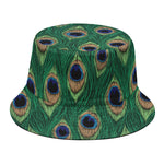 Peacock Tail Pattern Print Bucket Hat