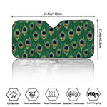 Peacock Tail Pattern Print Car Windshield Sun Shade