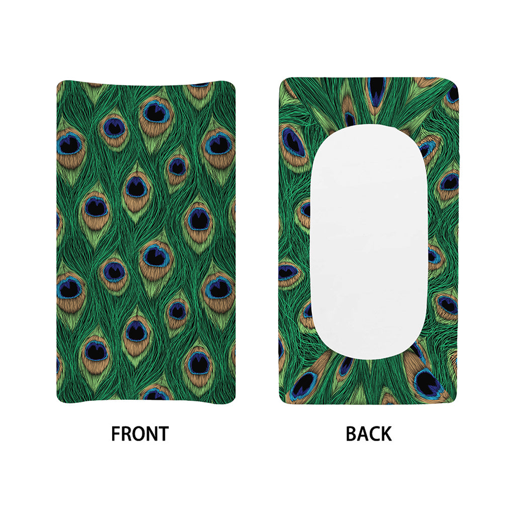 Peacock Tail Pattern Print Changing Pad Cover