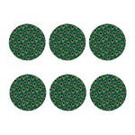 Peacock Tail Pattern Print Coaster Set