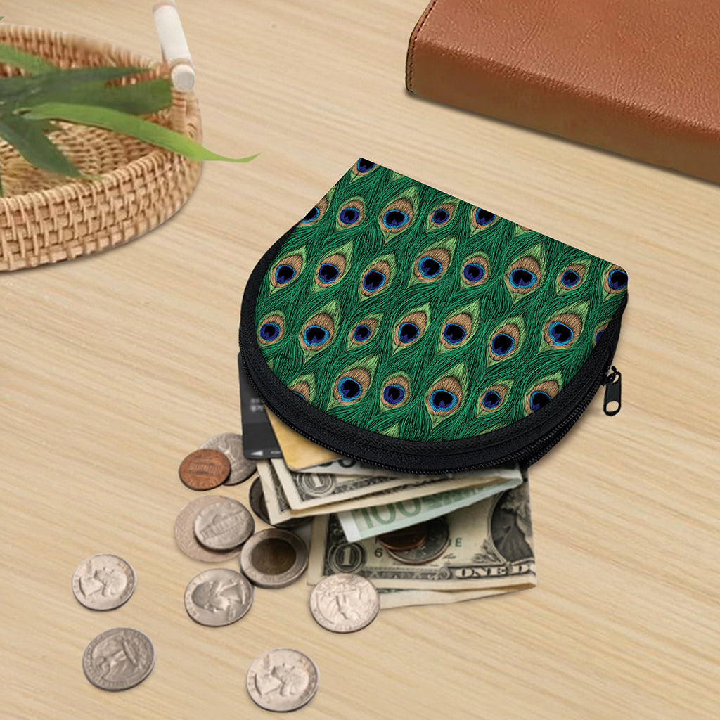 Peacock Tail Pattern Print Coin Purse