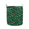 Peacock Tail Pattern Print Collapsible Laundry Basket