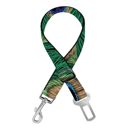 Peacock Tail Pattern Print Dog Seat Belt
