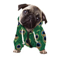 Peacock Tail Pattern Print Dog Zip Up Hoodie