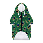 Peacock Tail Pattern Print Dog Zip Up Hoodie