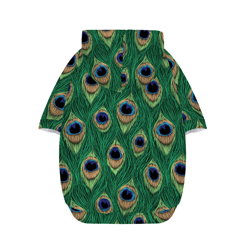 Peacock Tail Pattern Print Dog Zip Up Hoodie
