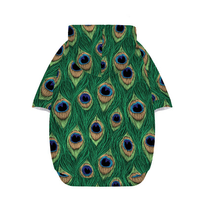 Peacock Tail Pattern Print Dog Zip Up Hoodie