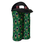 Peacock Tail Pattern Print Double Neoprene Wine Tote