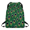 Peacock Tail Pattern Print Drawstring Backpack