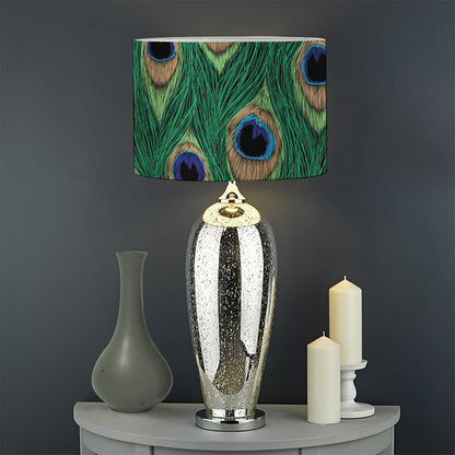 Peacock Tail Pattern Print Drum Lamp Shade